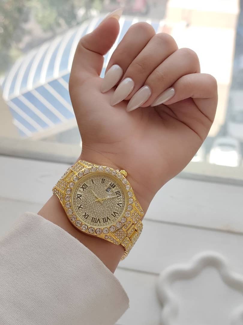 ساعت زنانه طرح رولکس نگین‌دار