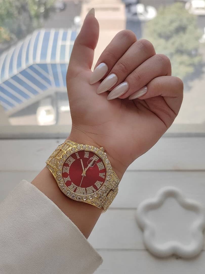 ساعت زنانه طرح رولکس نگین‌دار