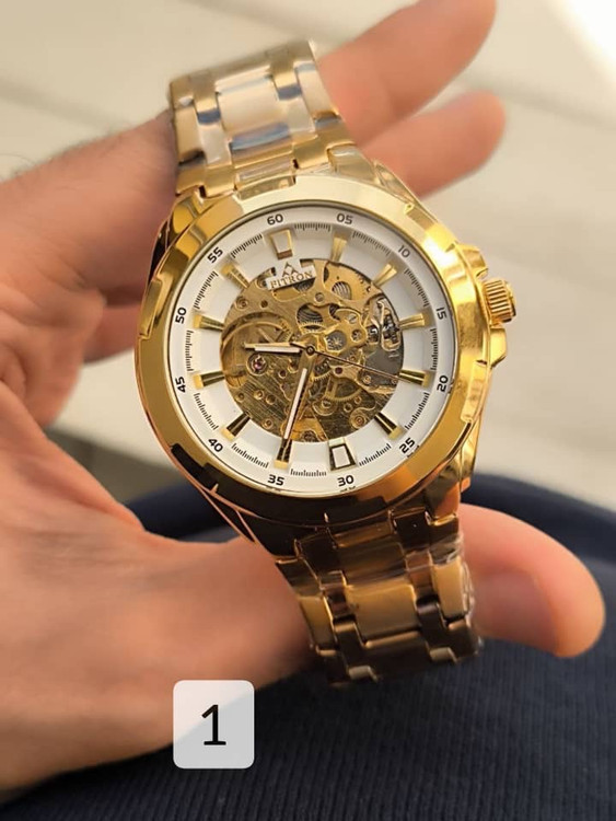 ساعت مچی مردانه مارک فیترون FITRON اتوماتیک پشت شیشهای بند استیل