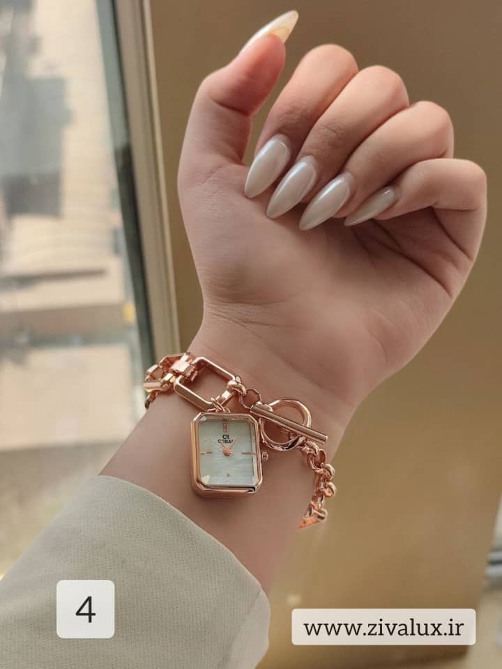 ساعت مچی زنانه مارک کورال CORAL قفل تی جنس استیل