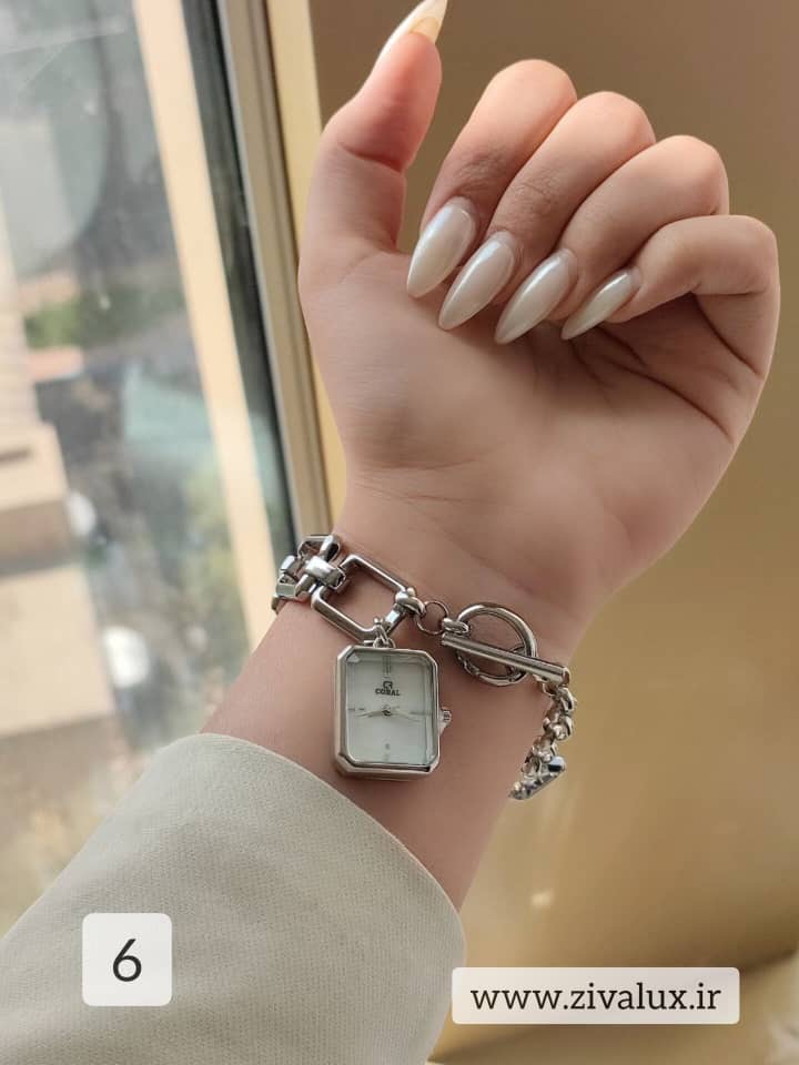 ساعت مچی زنانه مارک کورال CORAL قفل تی جنس استیل