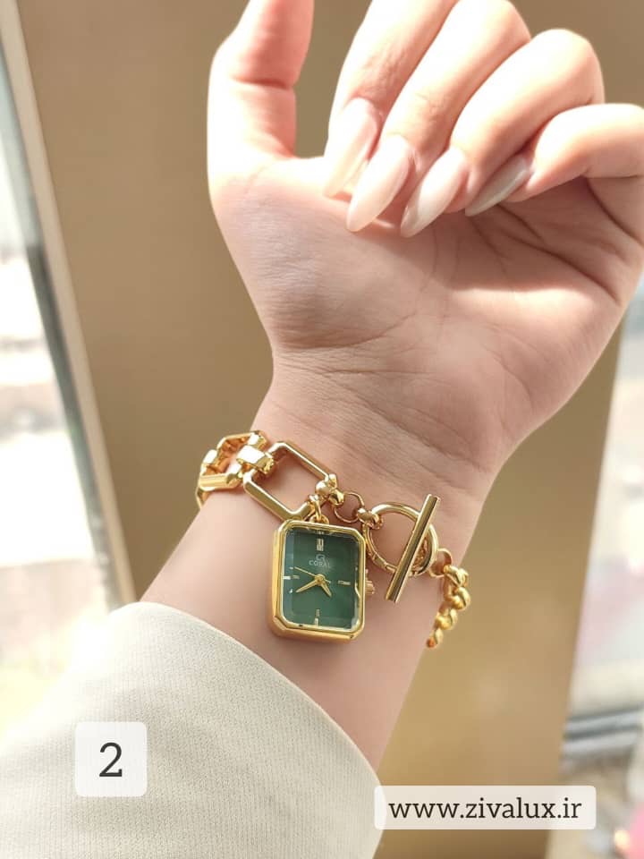 ساعت مچی زنانه مارک کورال CORAL قفل تی جنس استیل