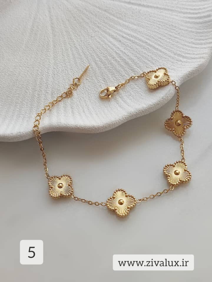 دستبند زنانه و دخترانه طرح ونکلیف VAN CLEEF جنس استیل