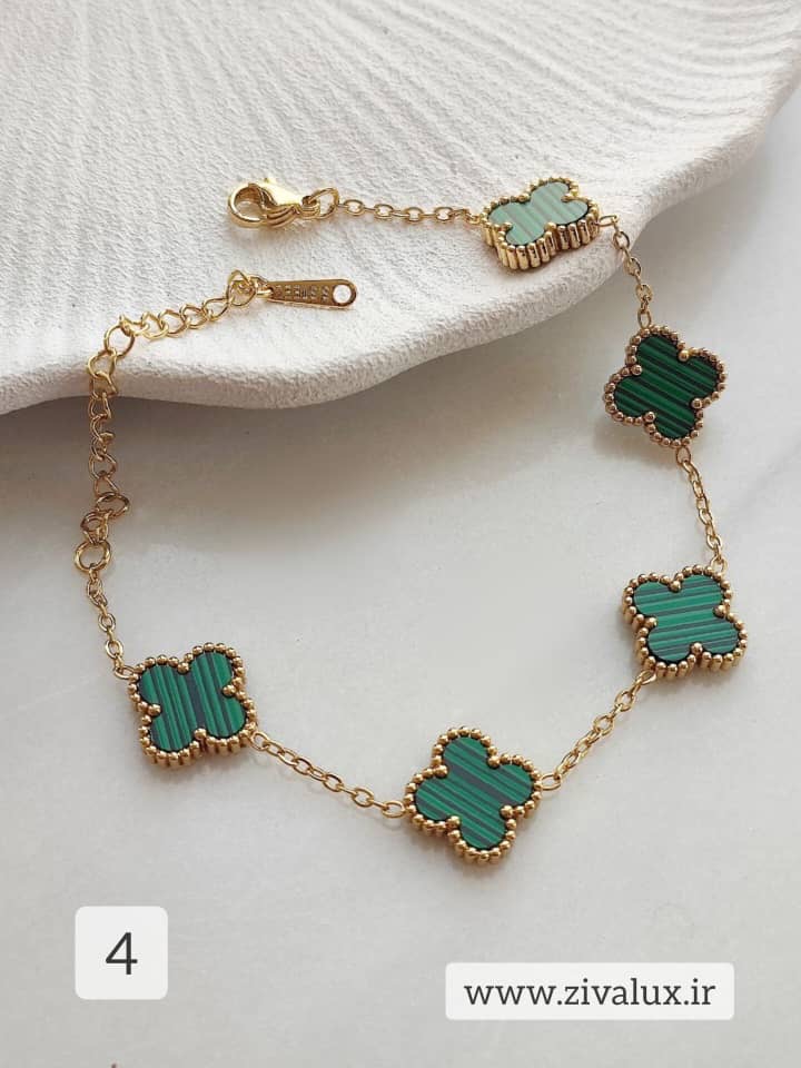 دستبند زنانه و دخترانه طرح ونکلیف VAN CLEEF جنس استیل