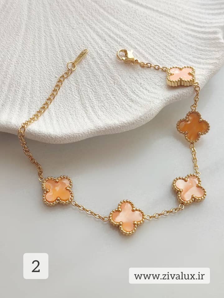 دستبند زنانه و دخترانه طرح ونکلیف VAN CLEEF جنس استیل
