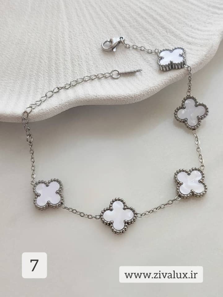 دستبند زنانه و دخترانه طرح ونکلیف VAN CLEEF جنس استیل