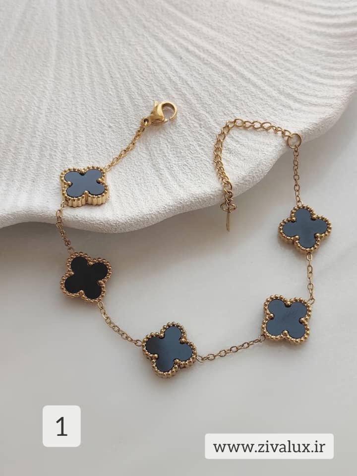 دستبند زنانه و دخترانه طرح ونکلیف VAN CLEEF جنس استیل