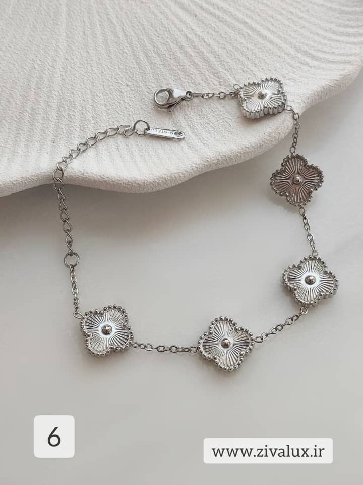 دستبند زنانه و دخترانه طرح ونکلیف VAN CLEEF جنس استیل