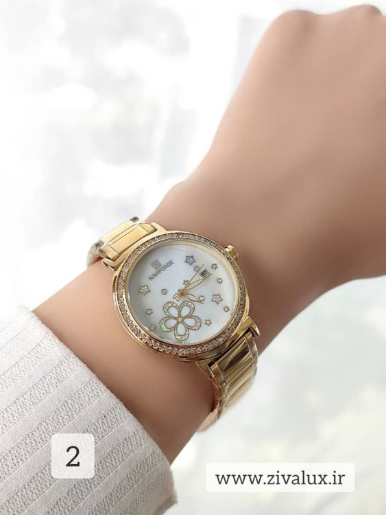 ساعت مچی زنانه مارک نیوی فورس موتور ژاپن مدل 5016 NAVIFORCE بند استیل