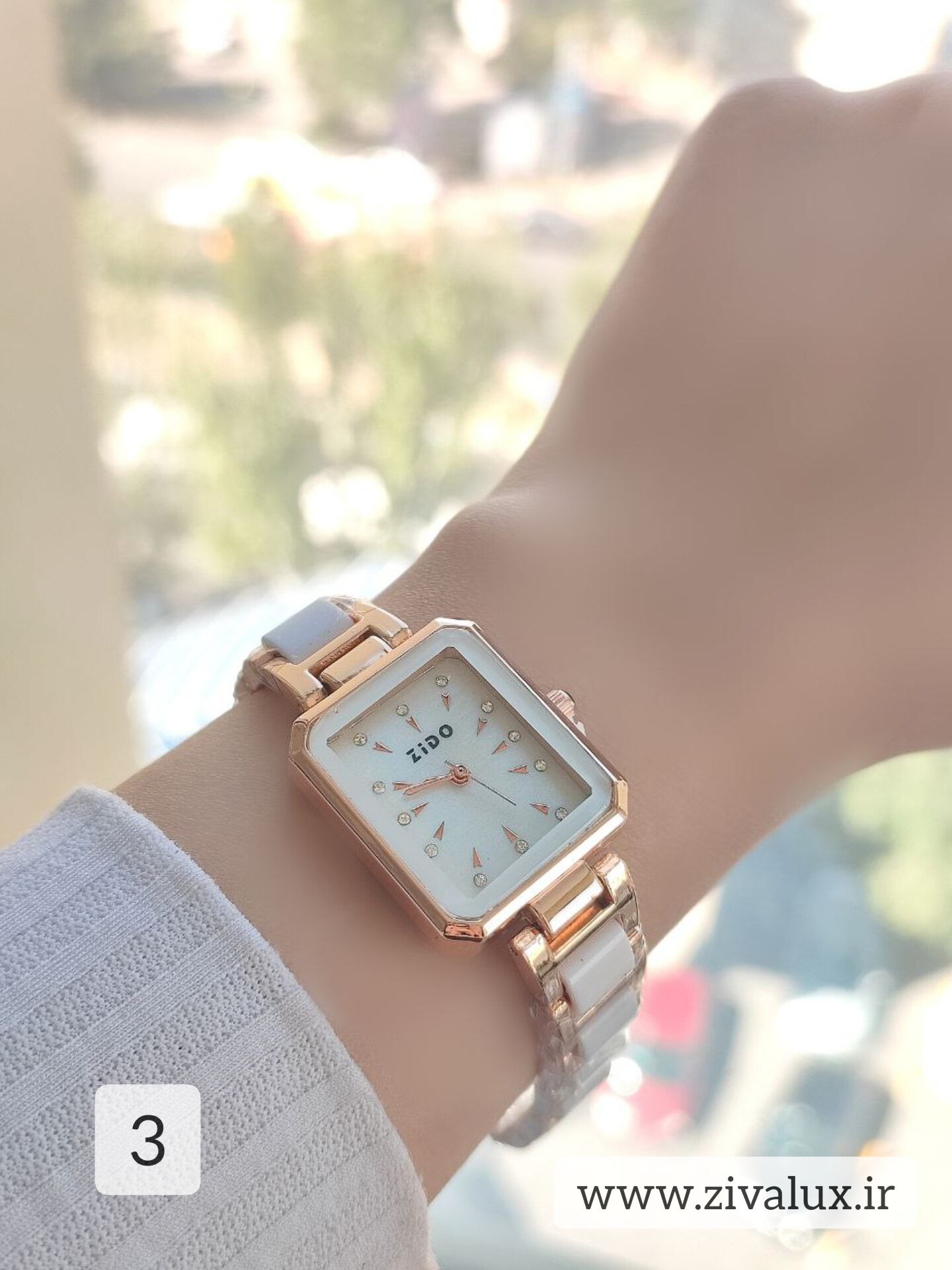 ساعت مچی زنانه مارک زیدو zido بند سرامیکی