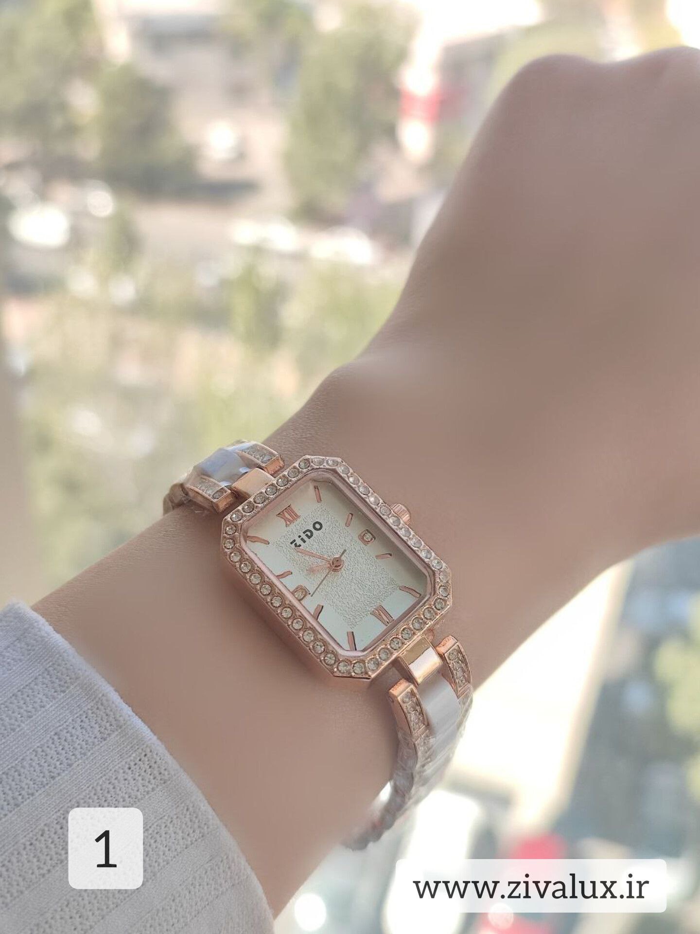 ساعت مچی زنانه مارک زیدو zido بند سرامیکی