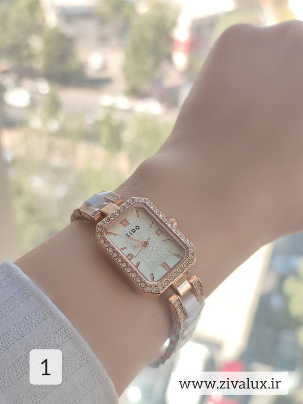 ساعت مچی زنانه مارک زیدو zido بند سرامیکی
