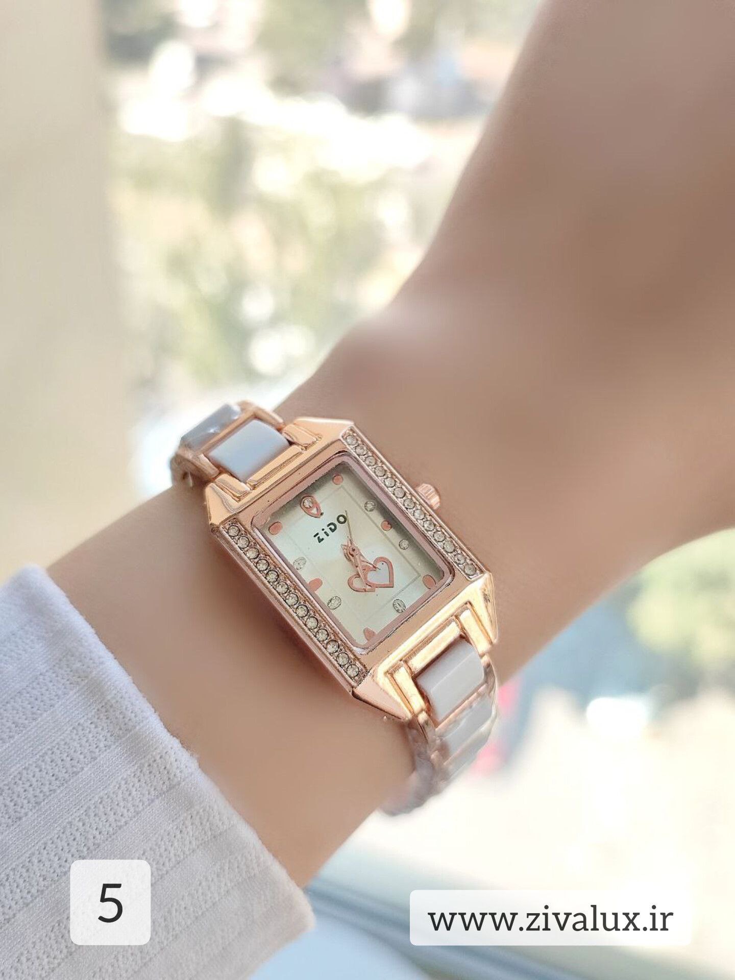 ساعت مچی زنانه مارک زیدو zido بند سرامیکی