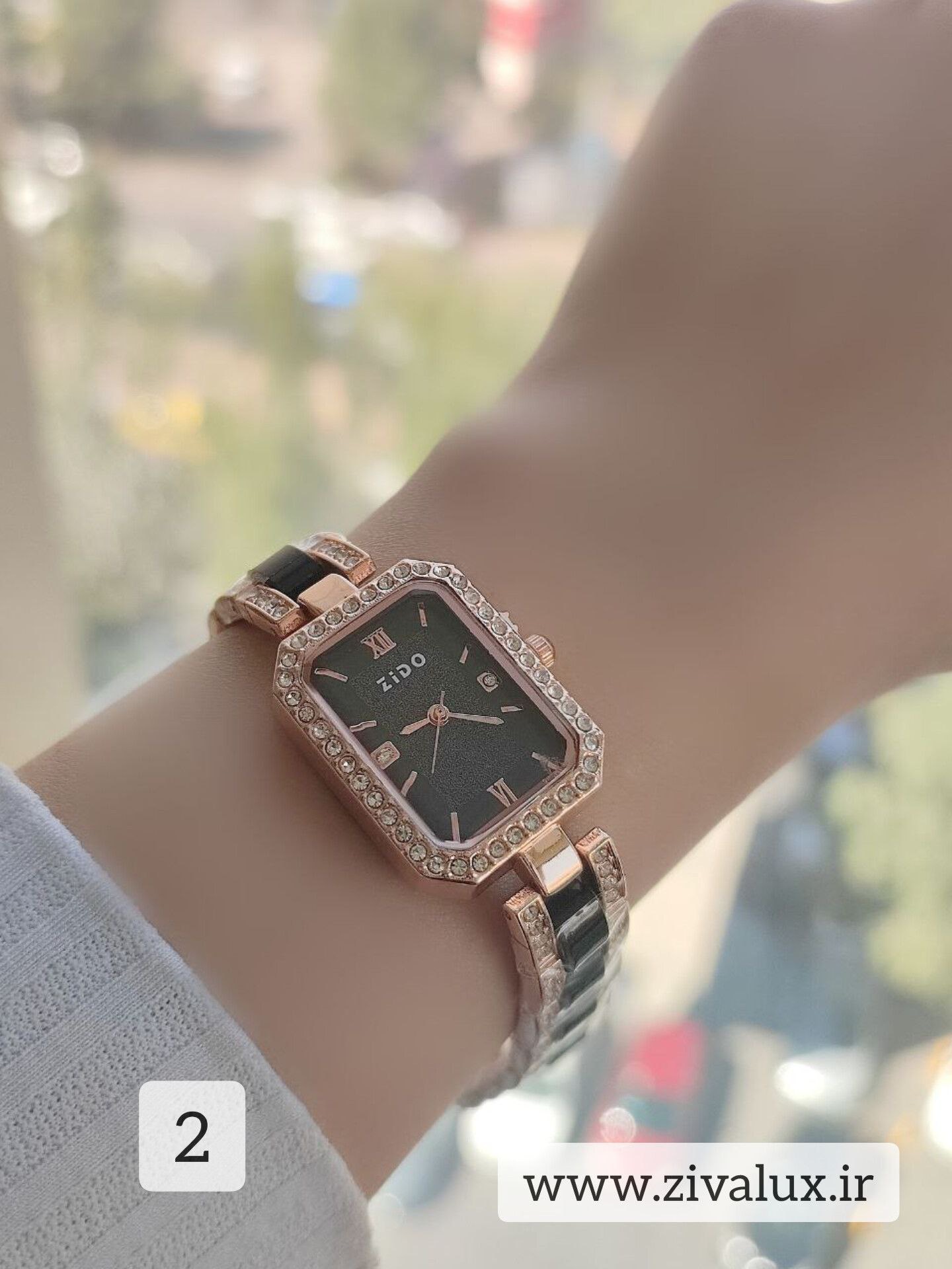 ساعت مچی زنانه مارک زیدو zido بند سرامیکی
