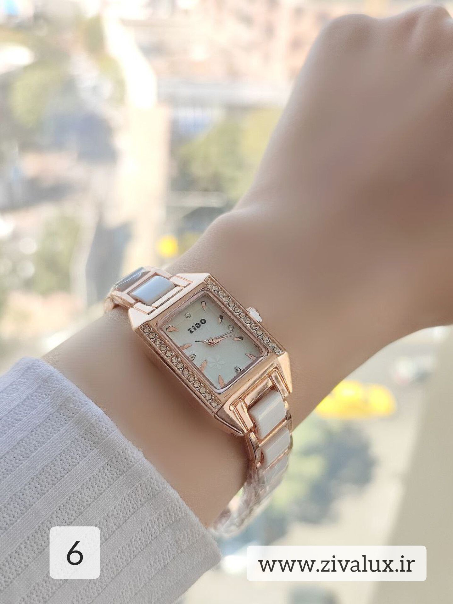 ساعت مچی زنانه مارک زیدو zido بند سرامیکی