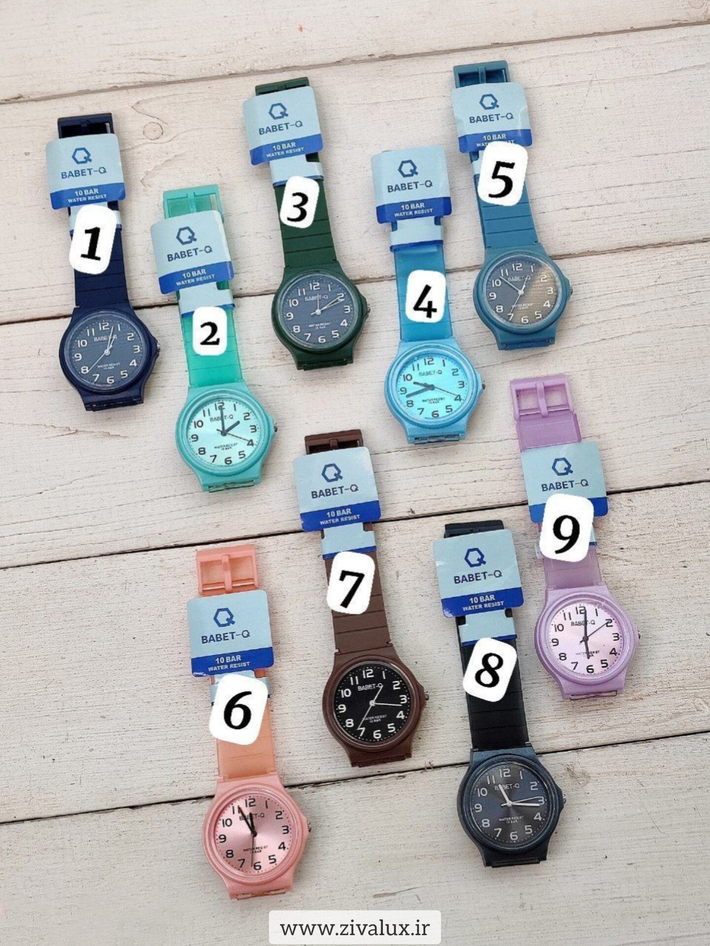 ساعت مچی دخترانه مارک بابت babet-Q بند سیلیکونی