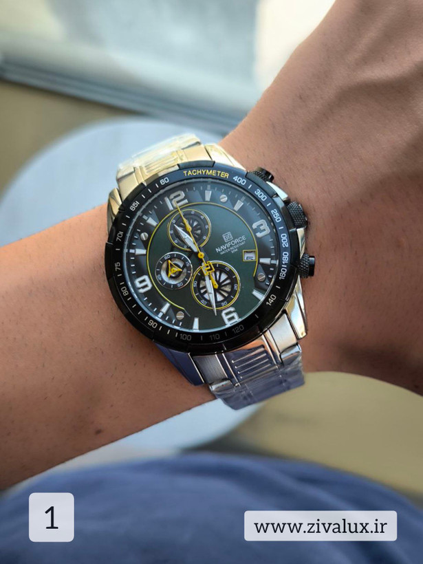 ساعت مچی مردانه مارک نیوی فورس NAVIFORCE سه موتوره مدل 8020 موتور ژاپن بند استیل