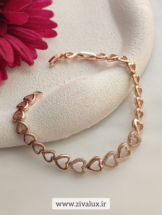 دستبند زنانه مارک ژوپینگ xuping طرح قلب نگین دار
