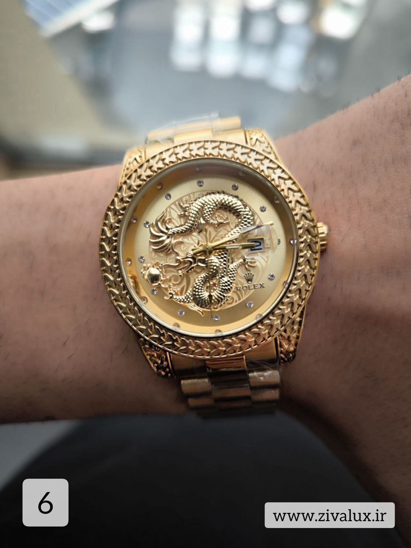 ساعت مچی مردانه مارک رولکس ROLEX طرح اژدها بند استیل