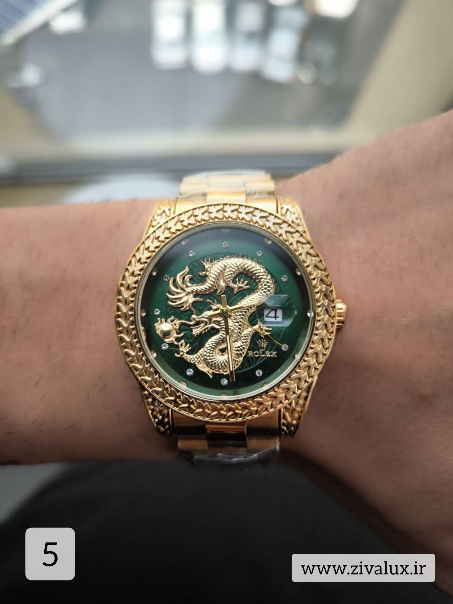 ساعت مچی مردانه مارک رولکس ROLEX طرح اژدها بند استیل