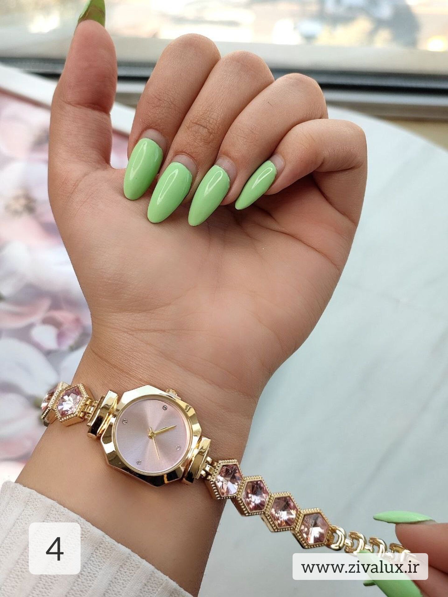 ساعت مچی زنانه و دخترانه رنگی مارک الینا Eliyina بند نگین دار