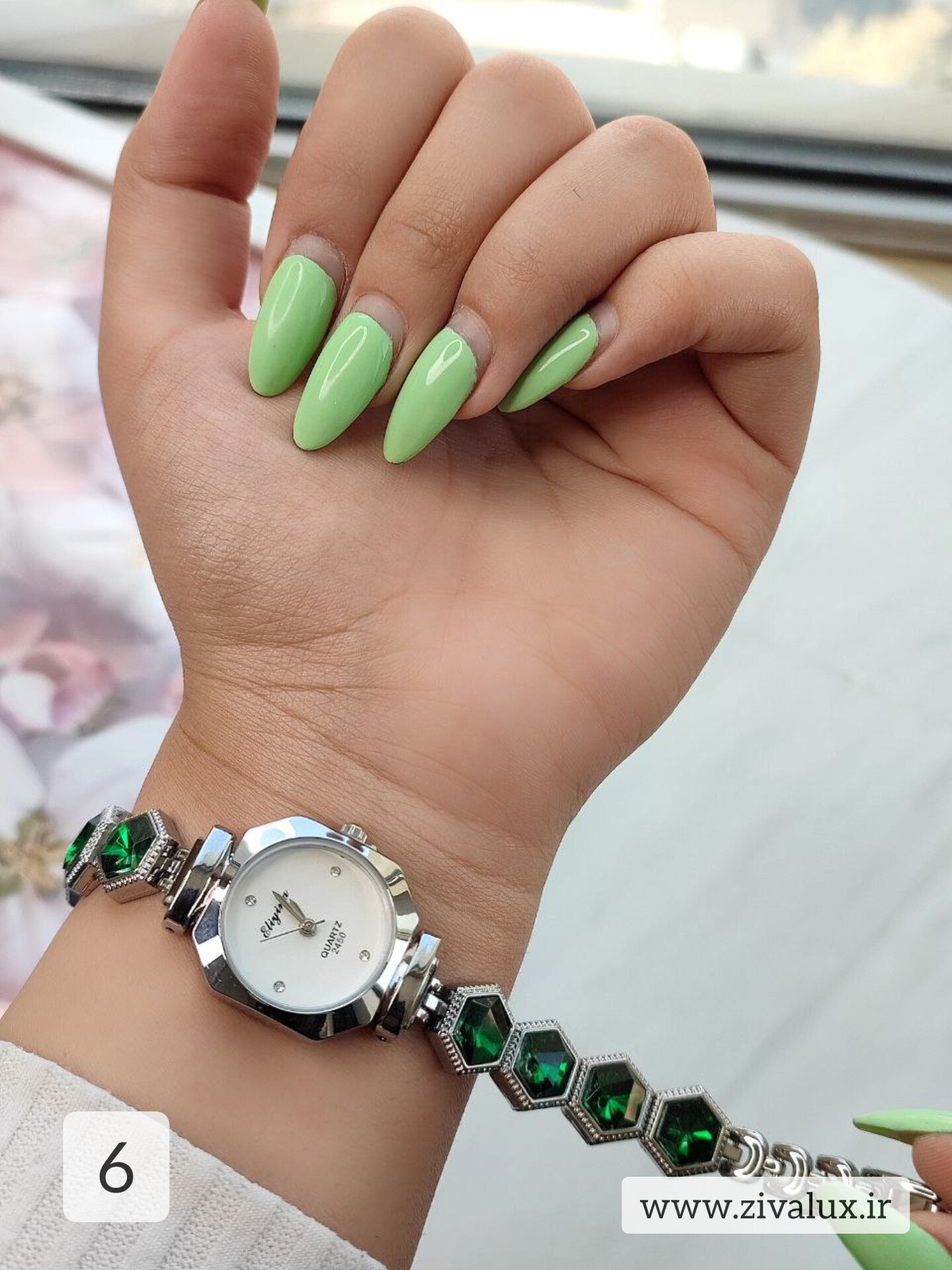 ساعت مچی زنانه و دخترانه رنگی مارک الینا Eliyina بند نگین دار