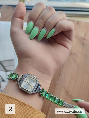 ساعت مچی زنانه و دخترانه رنگی مارک الینا Eliyina بند نگین دار