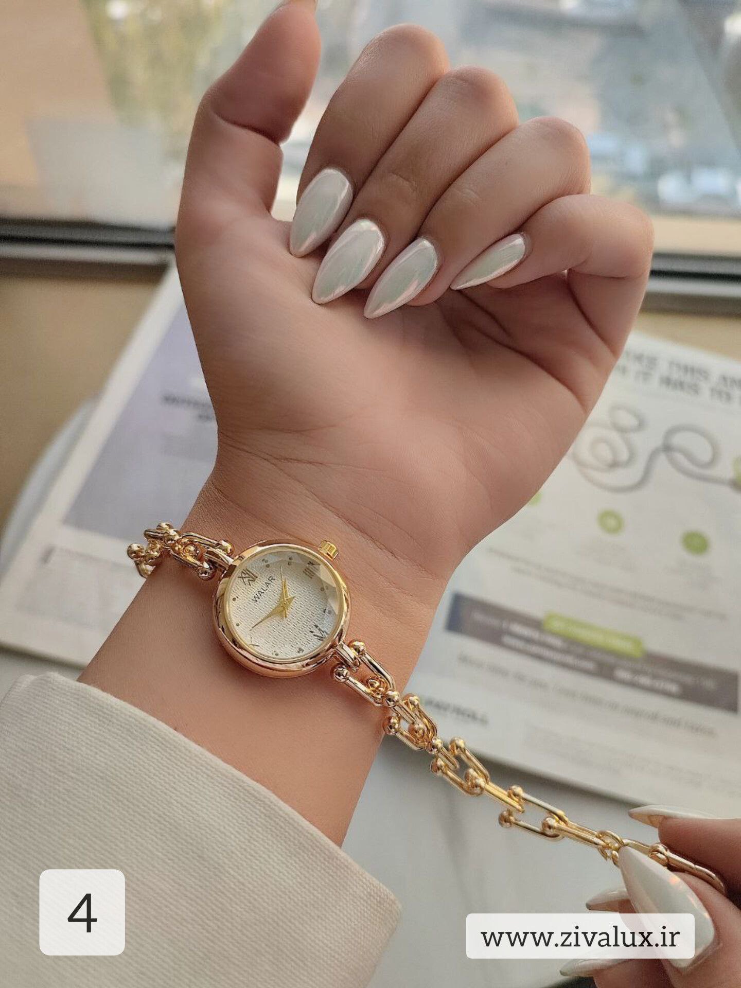ساعت مچی زنانه مارک والار WALAR بند تیفانی