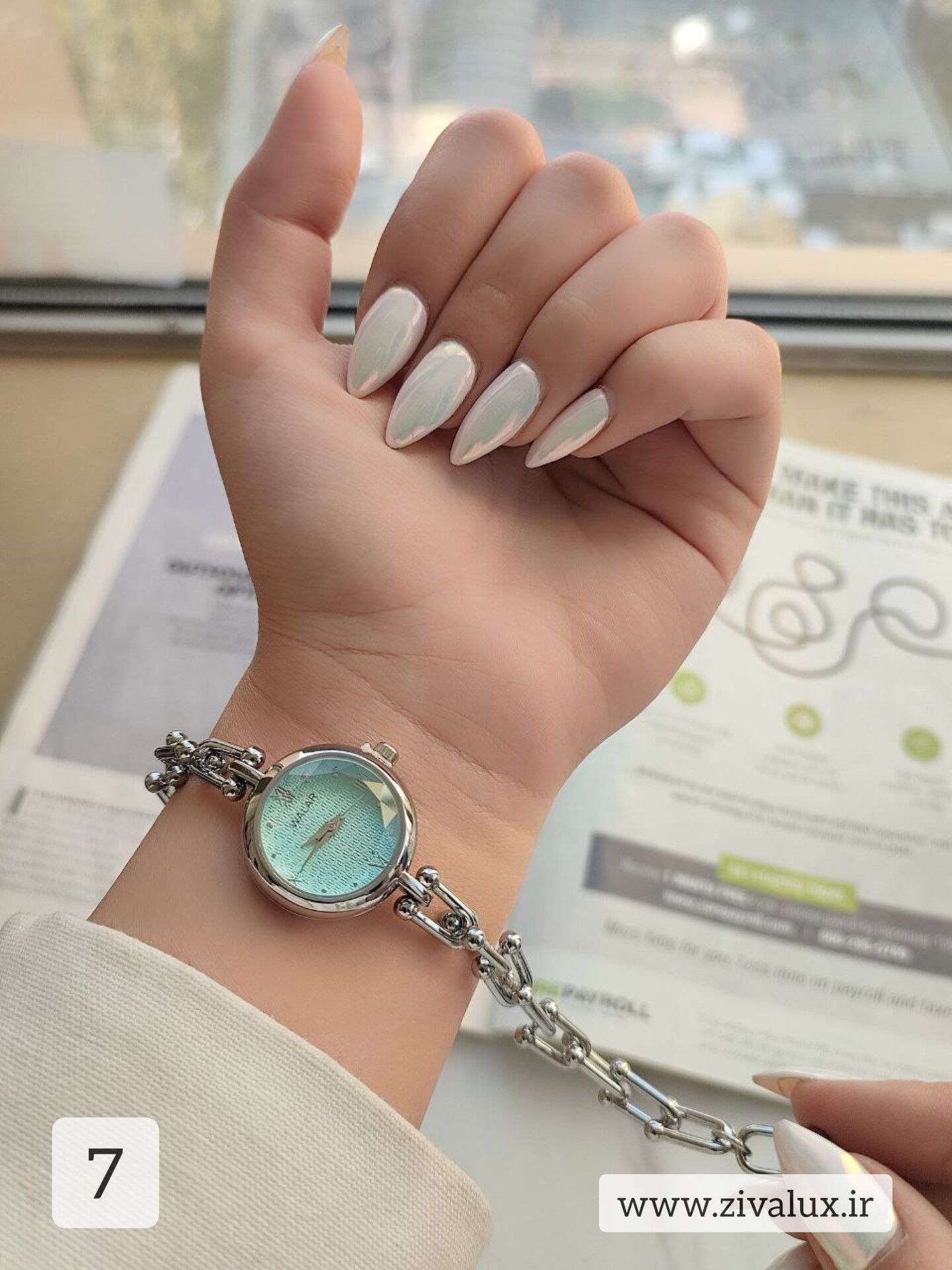 ساعت مچی زنانه مارک والار WALAR بند تیفانی