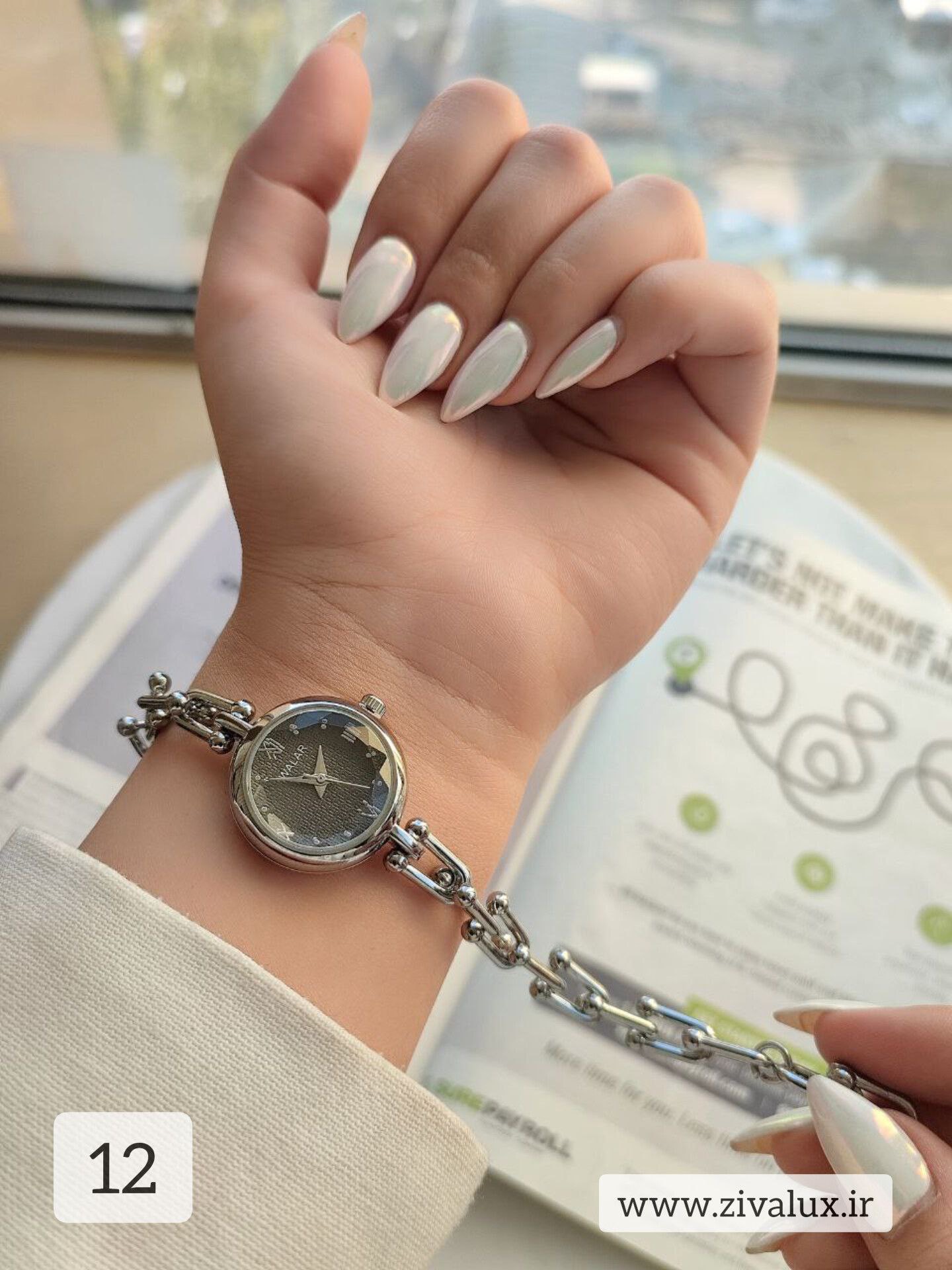 ساعت مچی زنانه مارک والار WALAR بند تیفانی