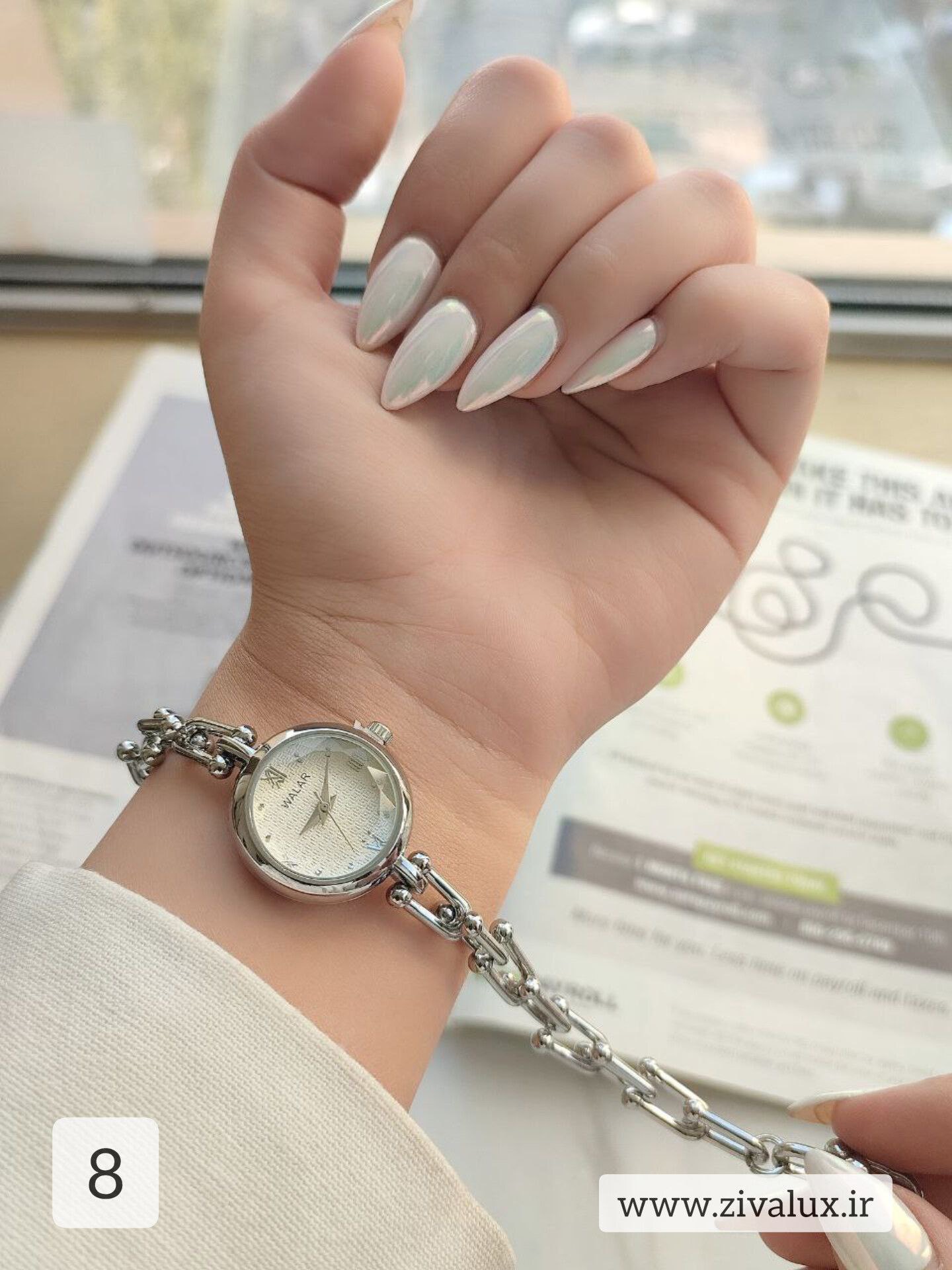 ساعت مچی زنانه مارک والار WALAR بند تیفانی