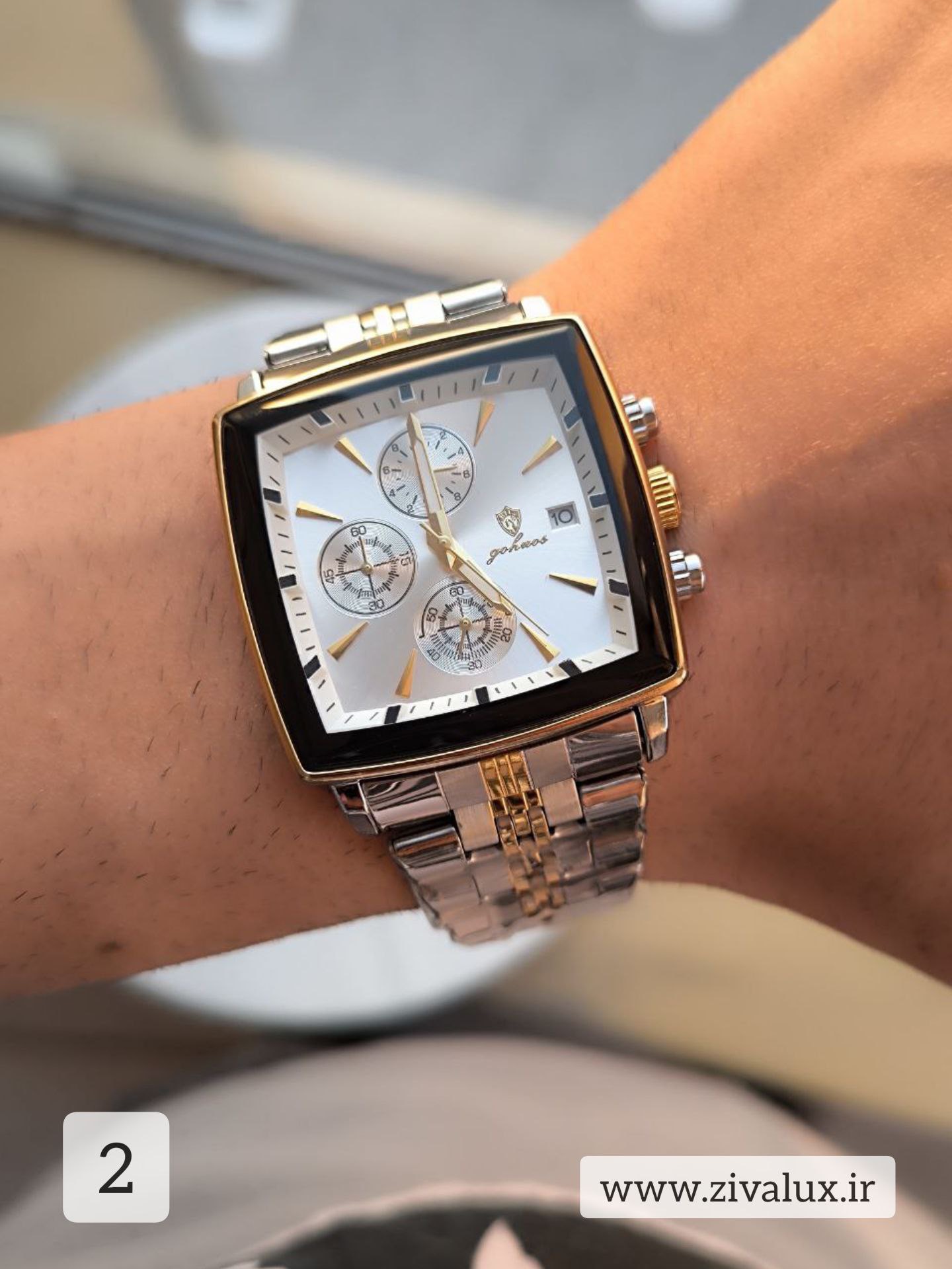 ساعت مچی مردانه مارک GOHUOS سه موتور فعال بند استیل