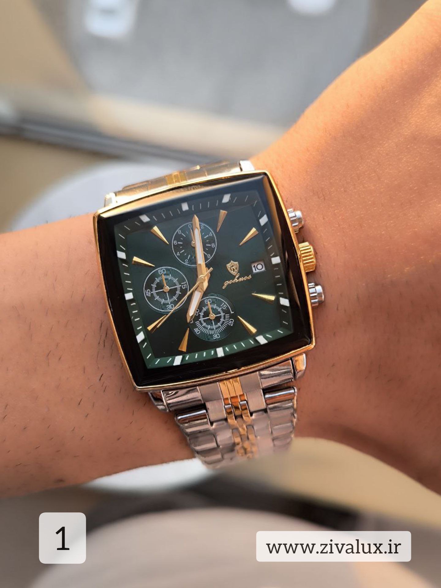 ساعت مچی مردانه مارک GOHUOS سه موتور فعال بند استیل