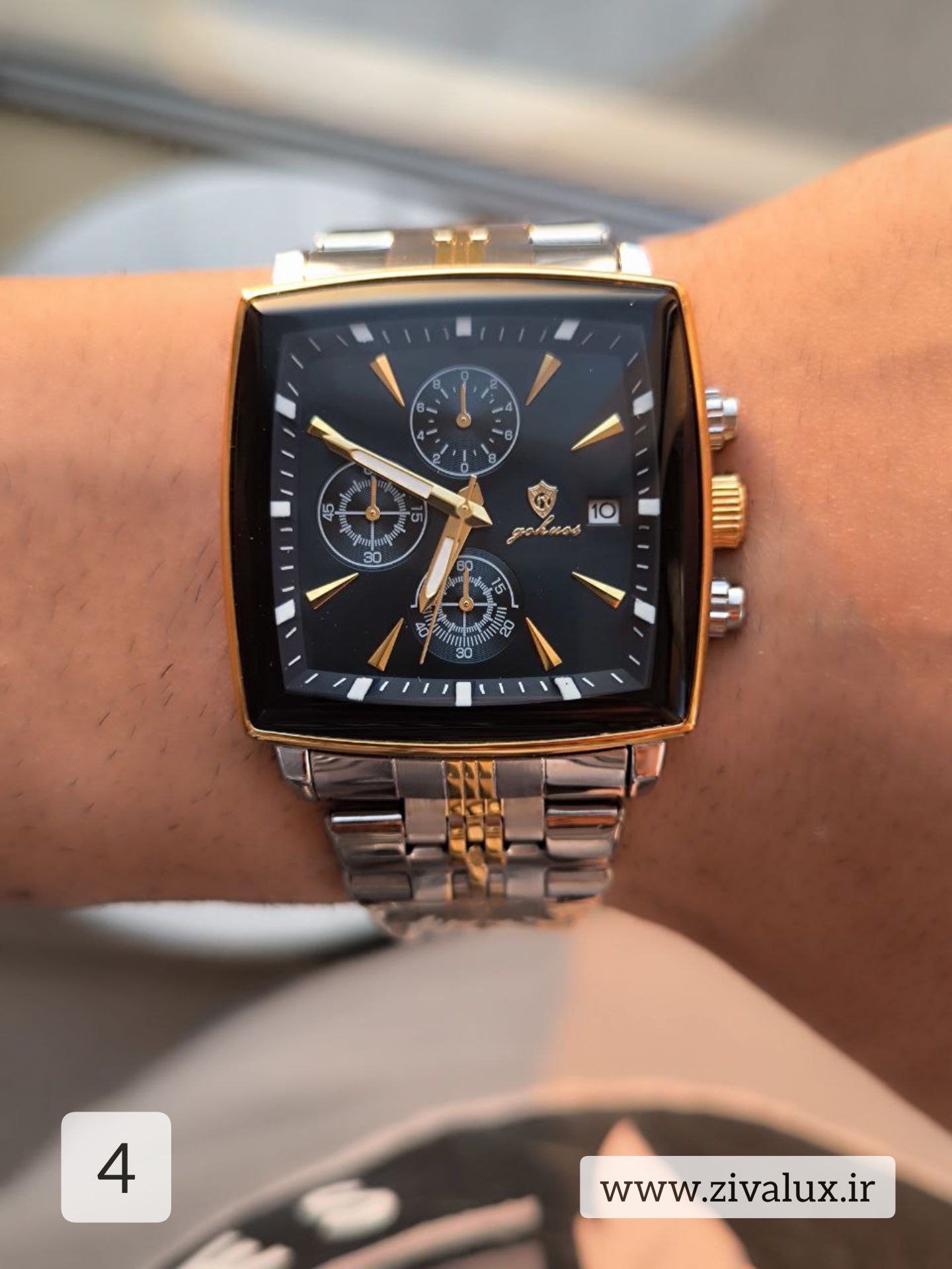 ساعت مچی مردانه مارک GOHUOS سه موتور فعال بند استیل