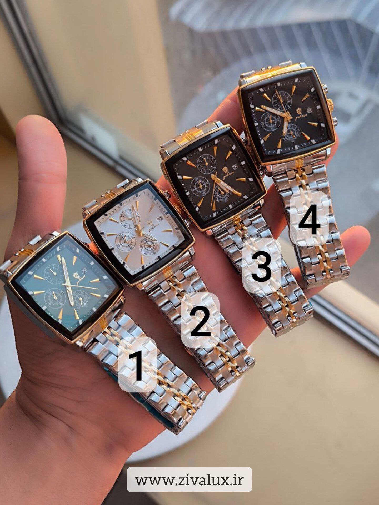 ساعت مچی مردانه مارک GOHUOS سه موتور فعال بند استیل