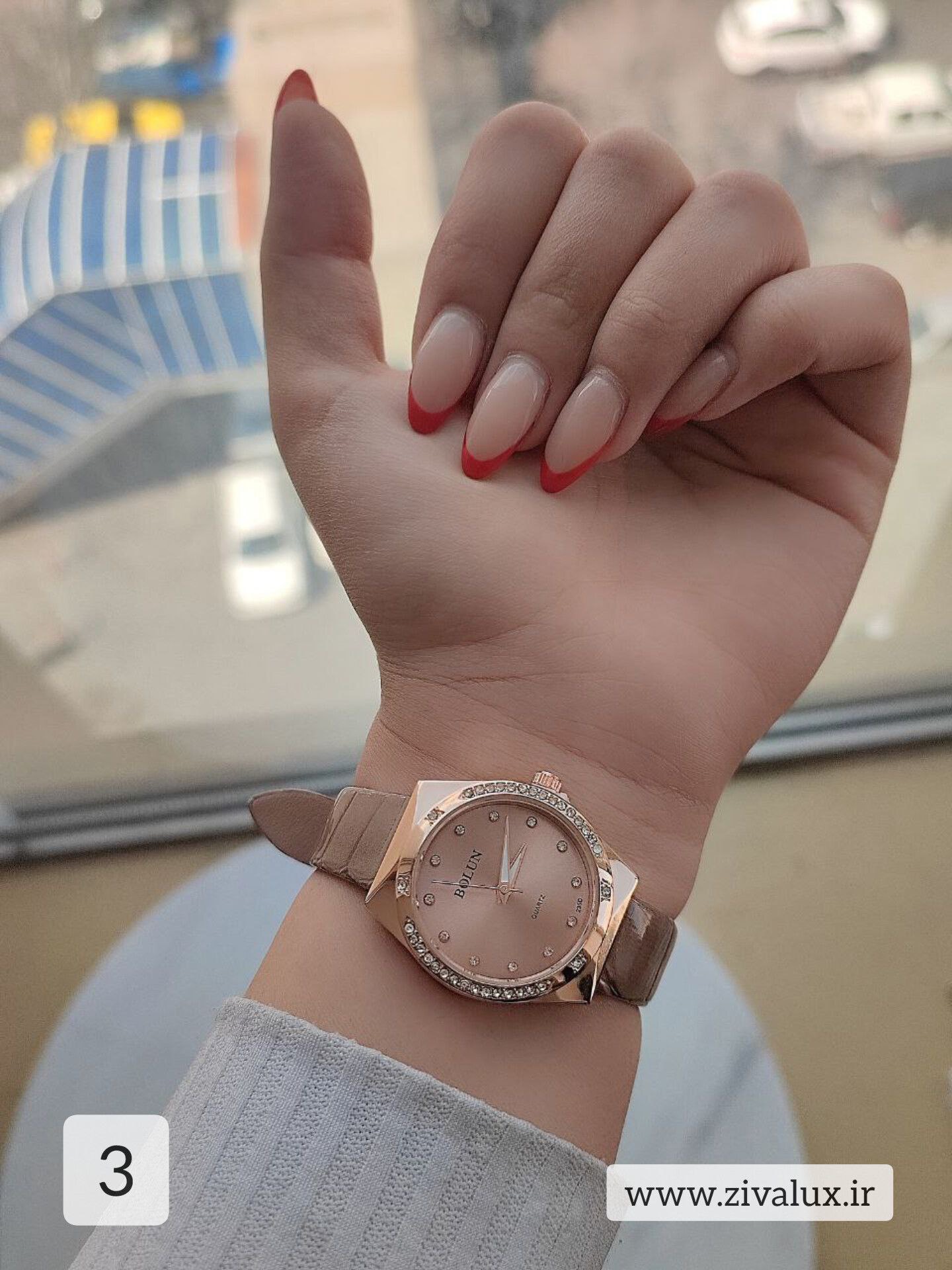 ساعت مچی دخترانه مارک بلون BOLUN بند چرم