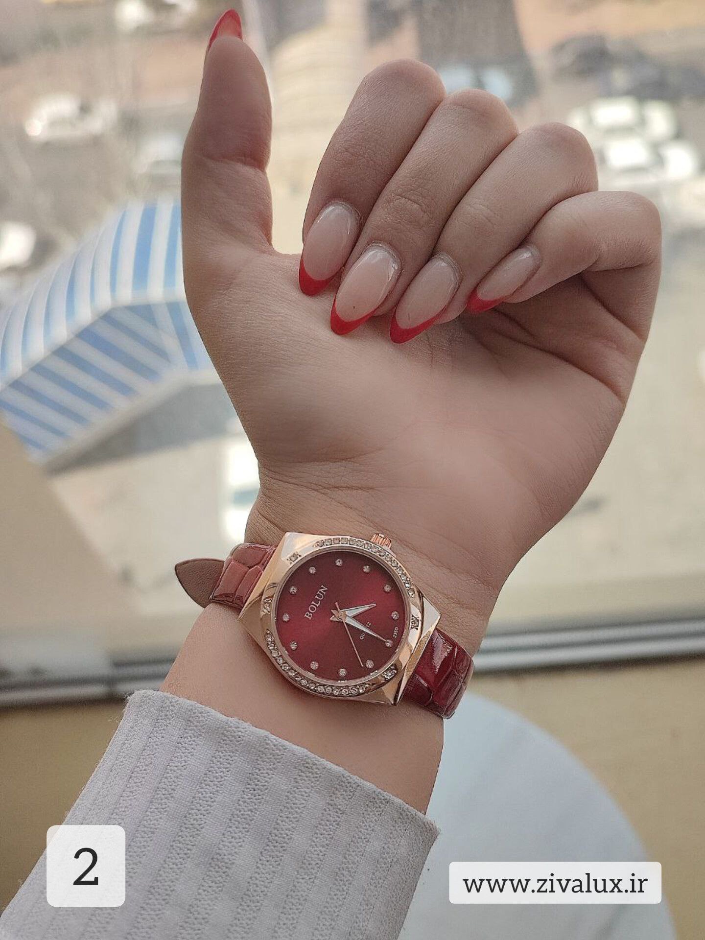 ساعت مچی دخترانه مارک بلون BOLUN بند چرم