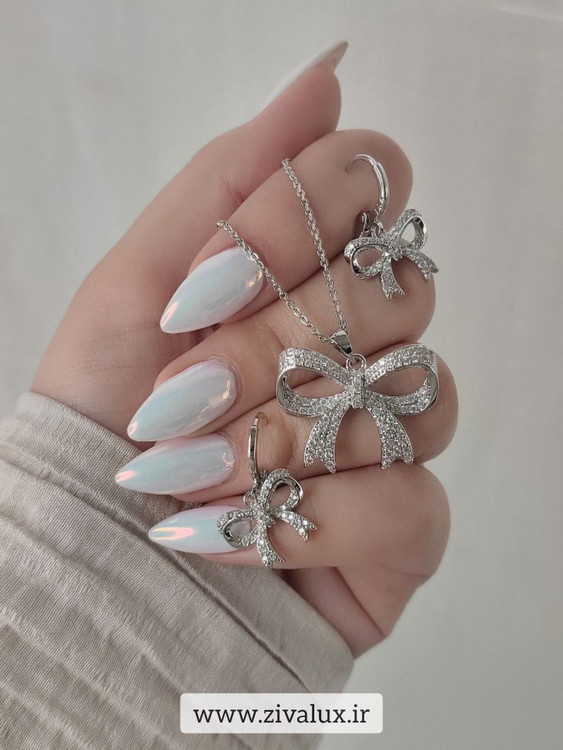 نیمست زنانه طرح پاپیون مارک YSX نگین دار