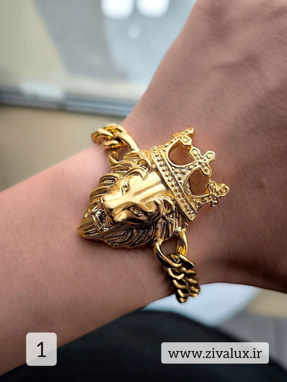 دستبند مردانه استیل شیر پادشاه