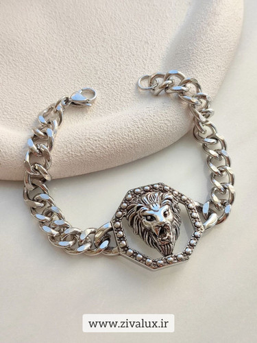 دستبند استیل مردانه شیر امپراطور