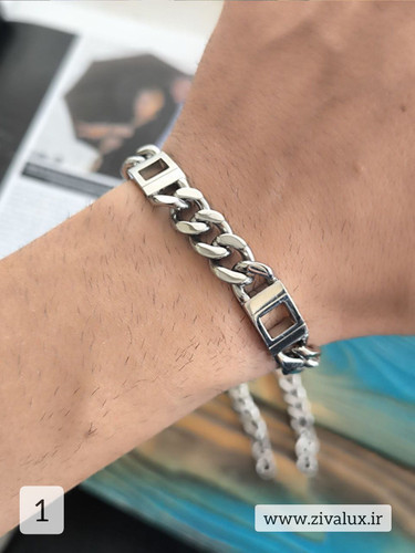 دستبند مردانه استیل