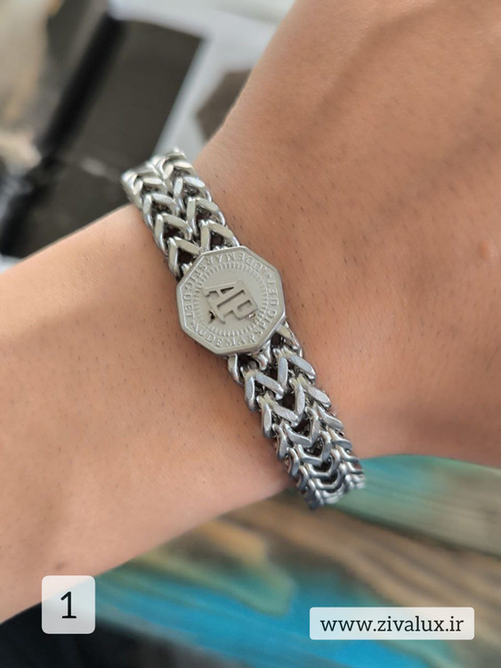 دستبند بافت مردانه استیل مارک AP