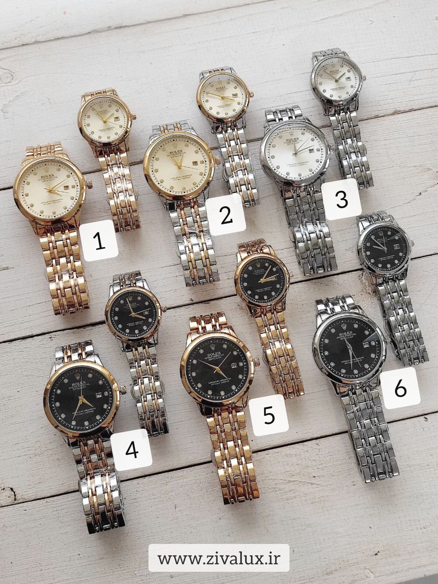 ست ساعت مچی  مردانه و زنانه مارک رولکس ROLEX بند استیل