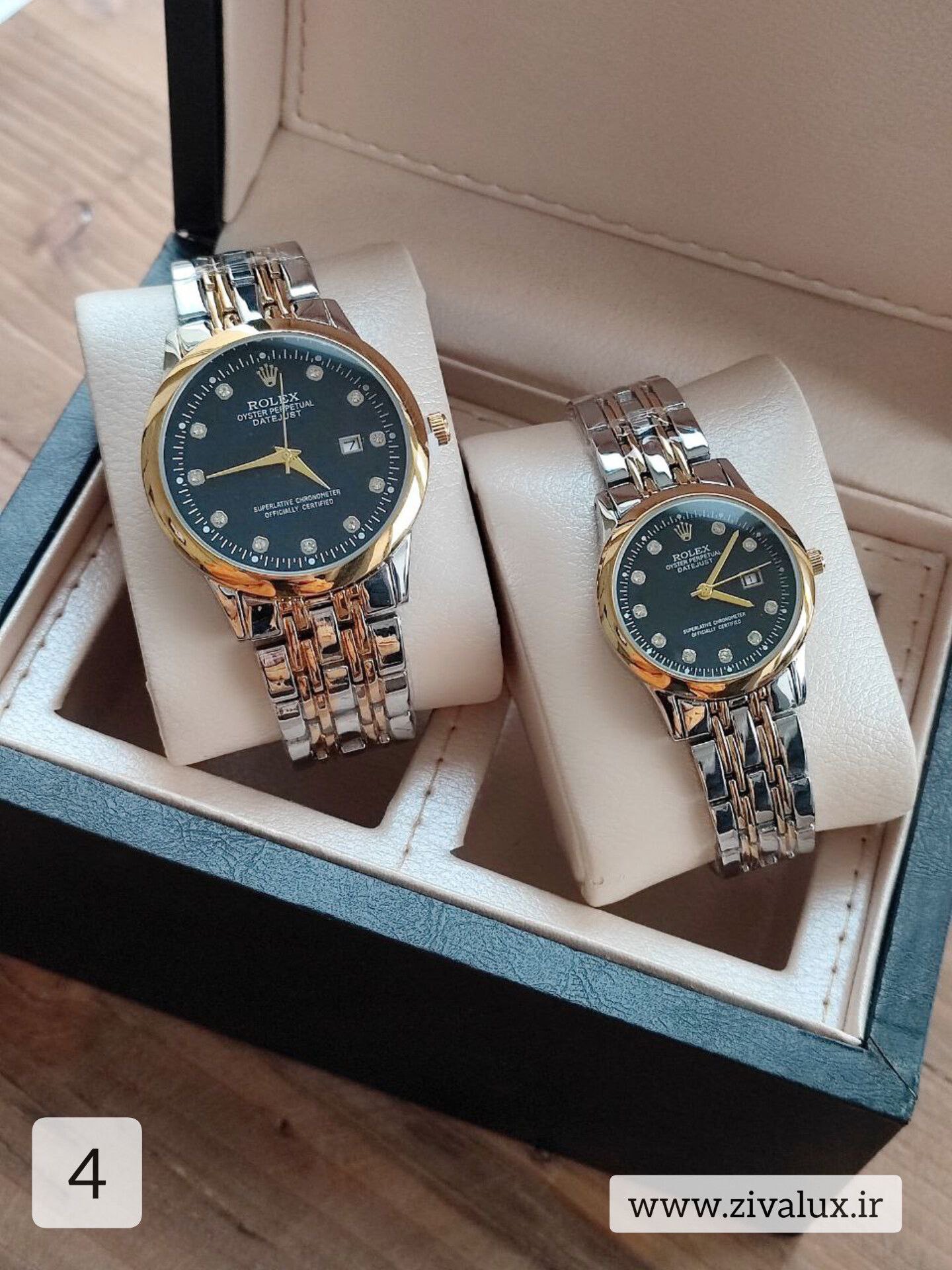 ست ساعت مچی  مردانه و زنانه مارک رولکس ROLEX بند استیل