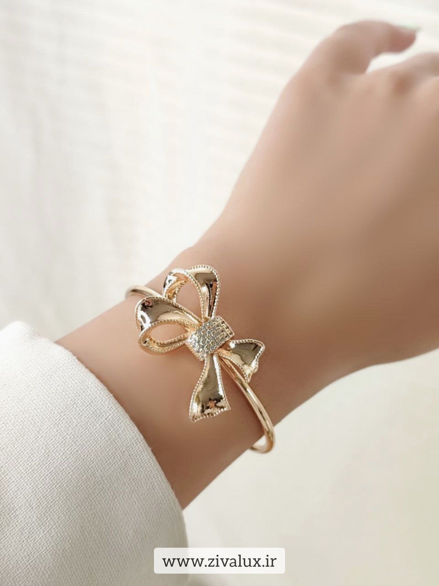 تکدست و انگشتر فری سایز زنانه فانتزی طرح پاپیون