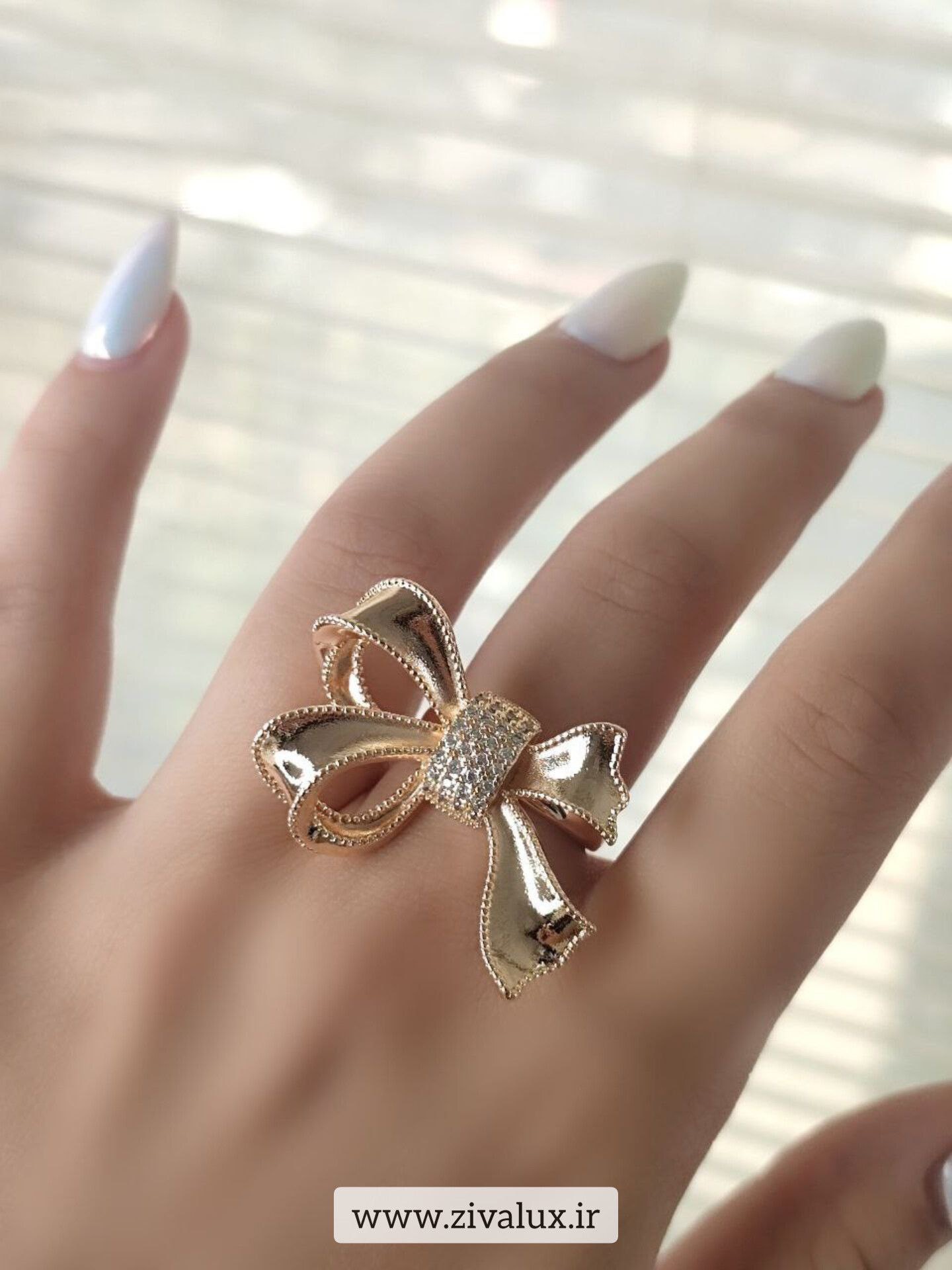 تکدست و انگشتر فری سایز زنانه فانتزی طرح پاپیون