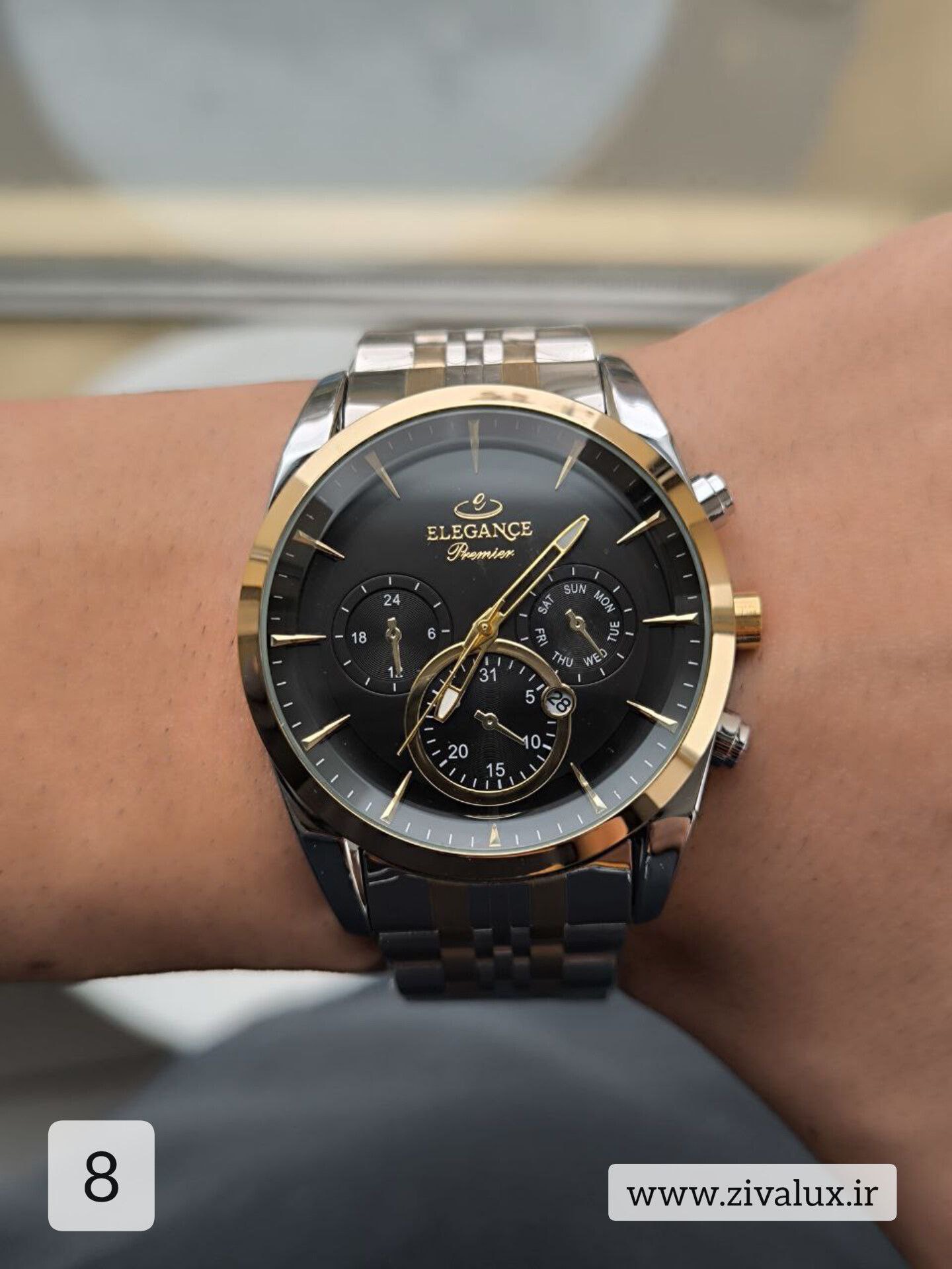 ساعت مچی مردانه الگانس ELEGANCE موتور ژاپن طرح سه موتوره بند استیل