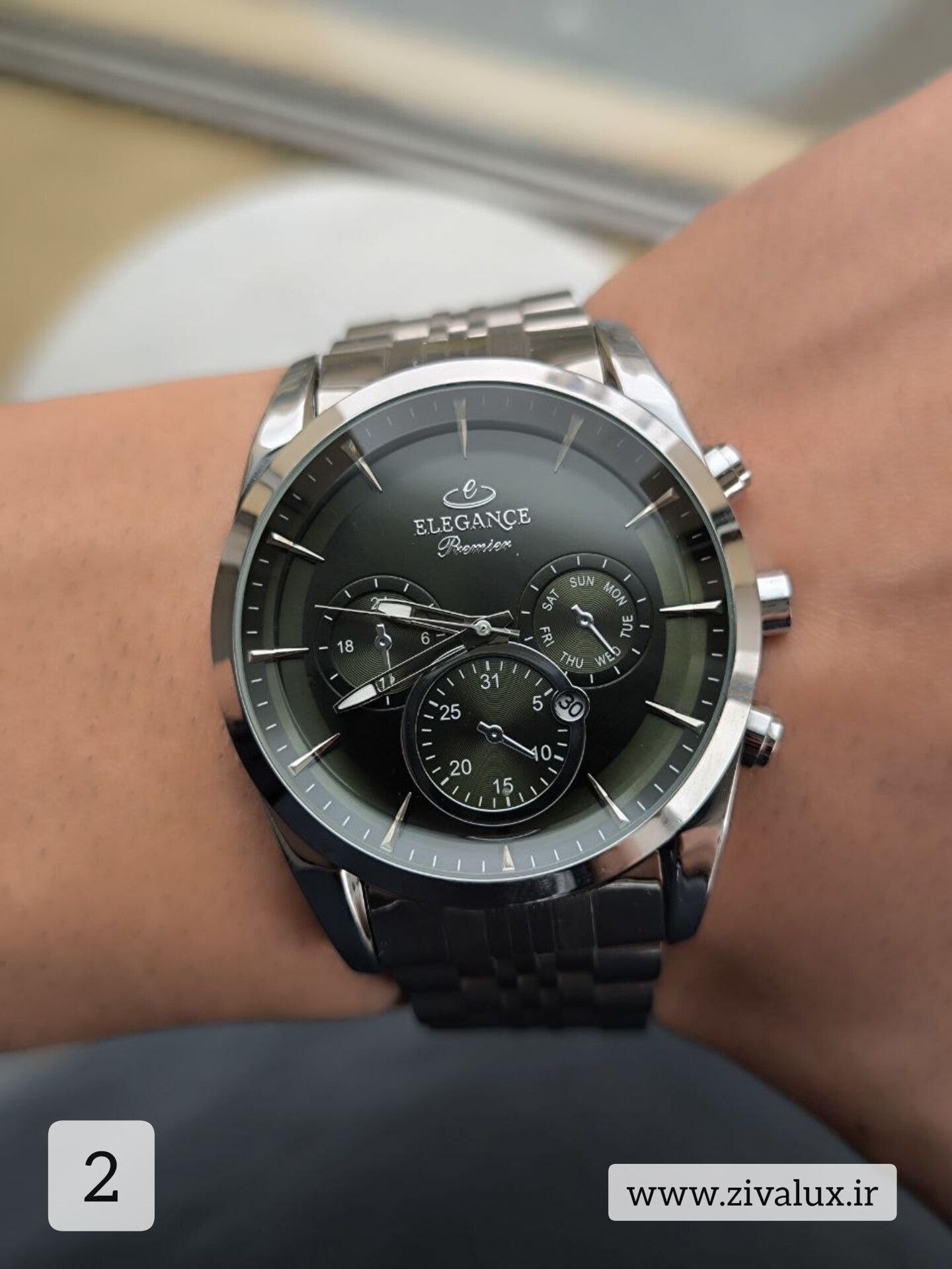 ساعت مچی مردانه الگانس ELEGANCE موتور ژاپن طرح سه موتوره بند استیل