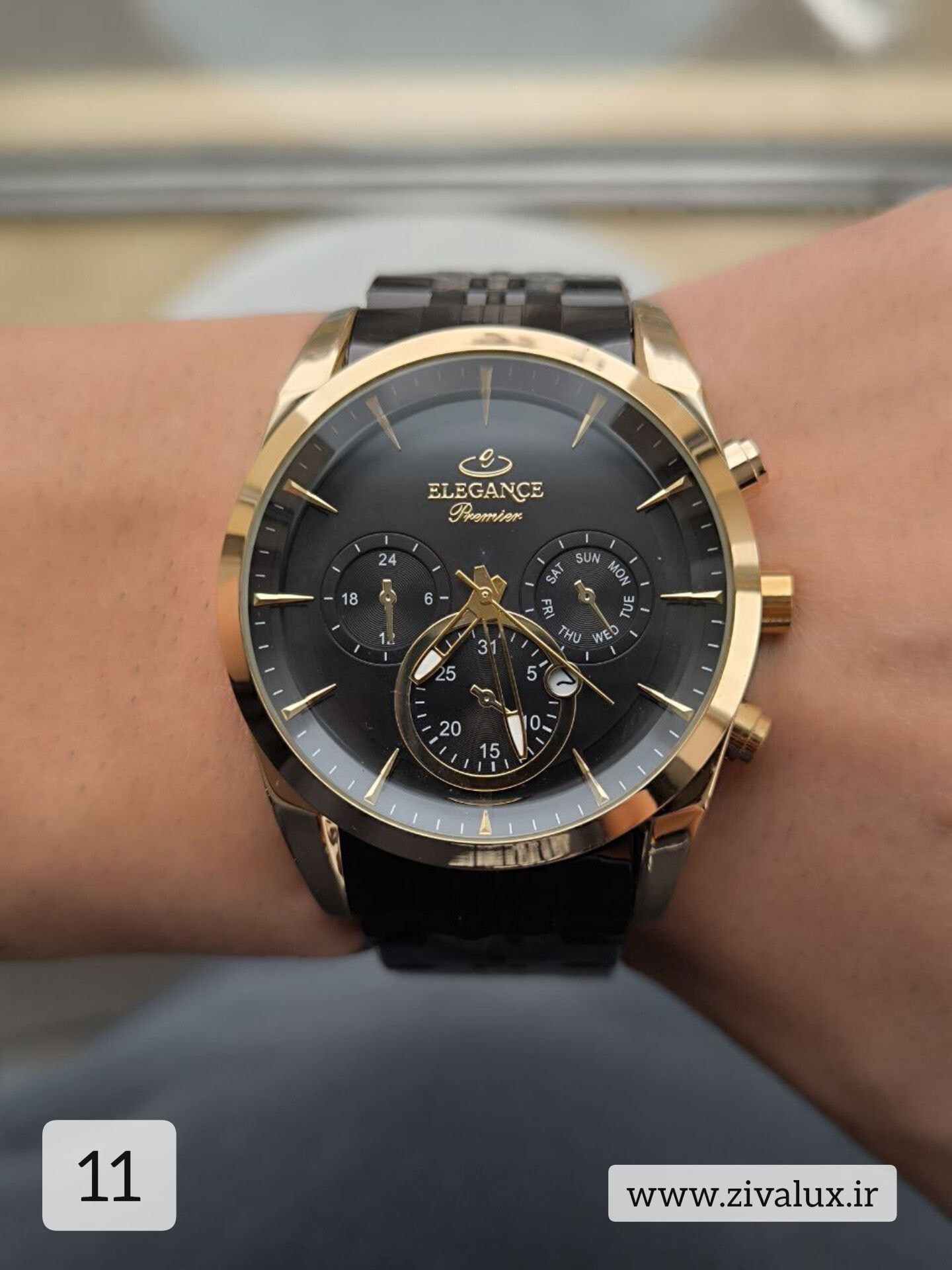 ساعت مچی مردانه الگانس ELEGANCE موتور ژاپن طرح سه موتوره بند استیل