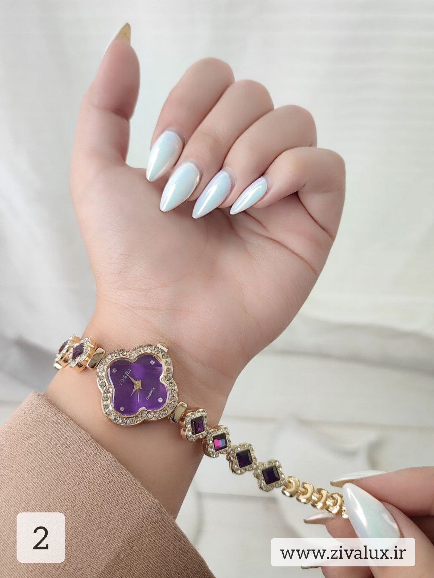 ساعت مچی زنانه نگین دار مارک YIFENLI طرح ونکلیف